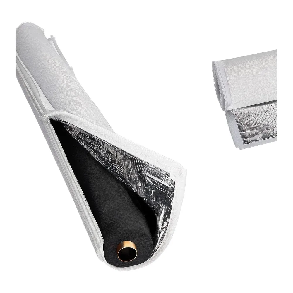 600D Oxford Cloth Pipe Insulation Sleeve With Foil Fastening Straps Insulation Protector Sleeve For Outdoor Vent Wall Duct Tube