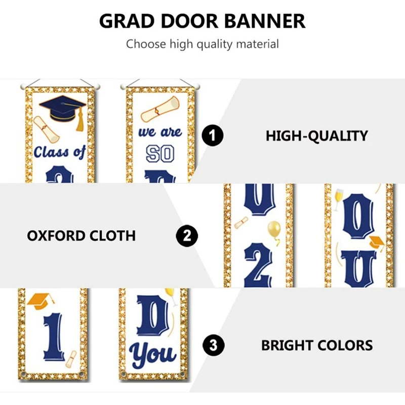 2 Pieces 2021 Graduation Porch Sign Graduation Congrats Banner Decoration For Graduation Party Grad Party Decorations