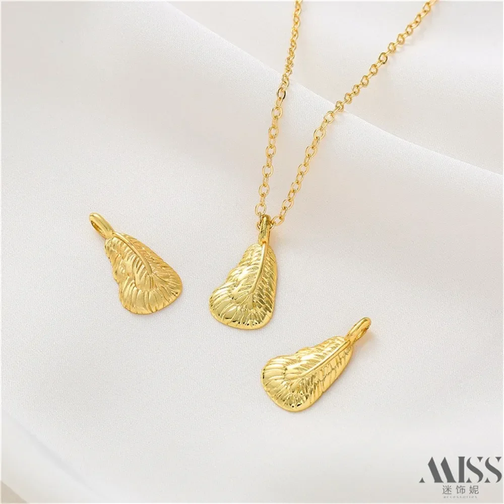 Vietnam Sand Gold Banana Leaf 18k Pendant DIY Accessories Charm Pendant Handmade Homemade Bracelet Necklace Jewelry Material