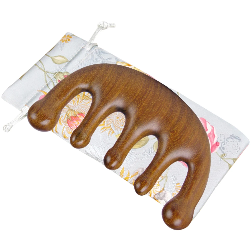 

Massage Comb Wide Tooth Natural Sandalwood Scalp Caring Portable Wooden Hair Care Anti-Static Acupoint Massager