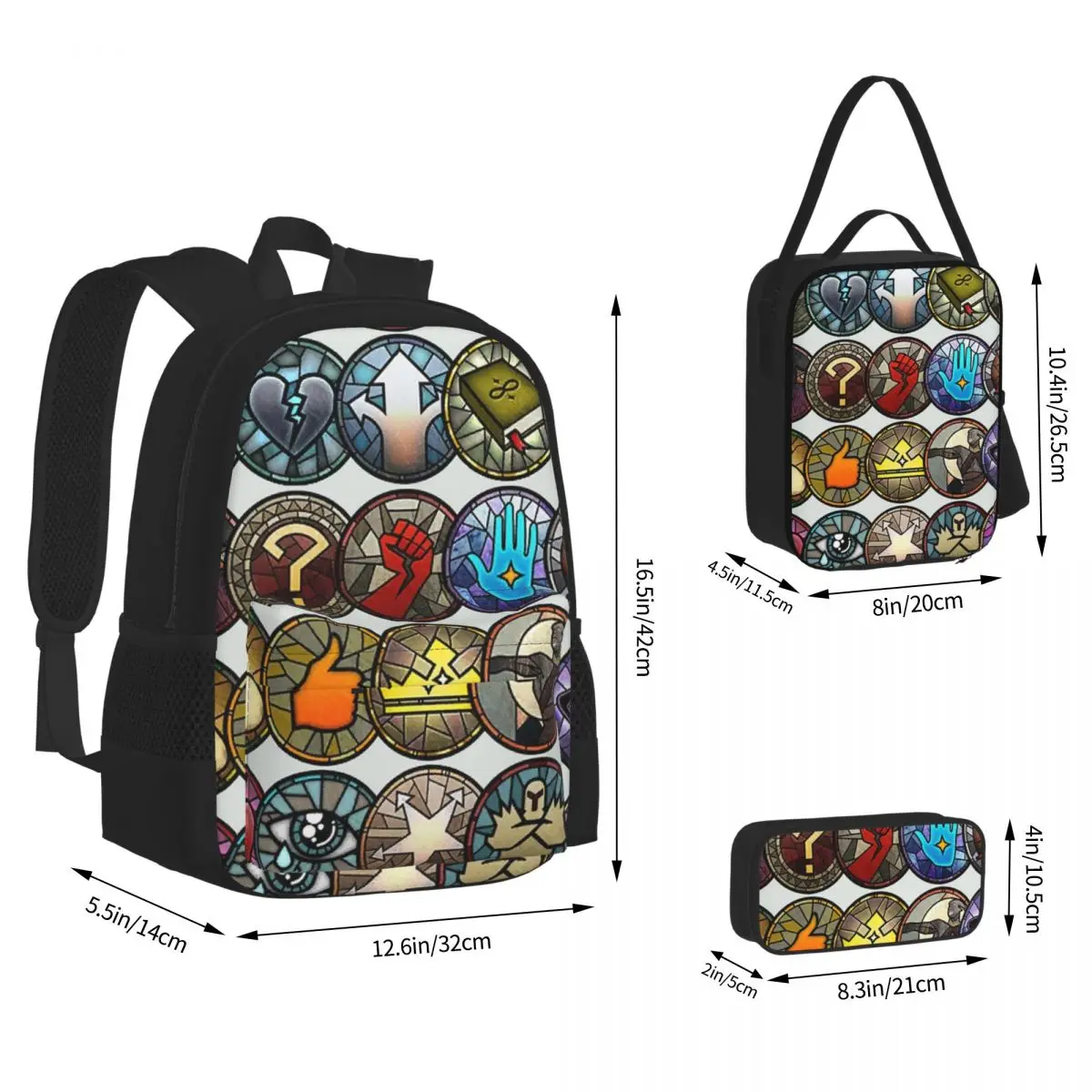 Dragon Age Stickers Backpacks Boys Girls Bookbag Students School Bags Kids Rucksack Lunch Bag Pen Bag Three-Piece Set