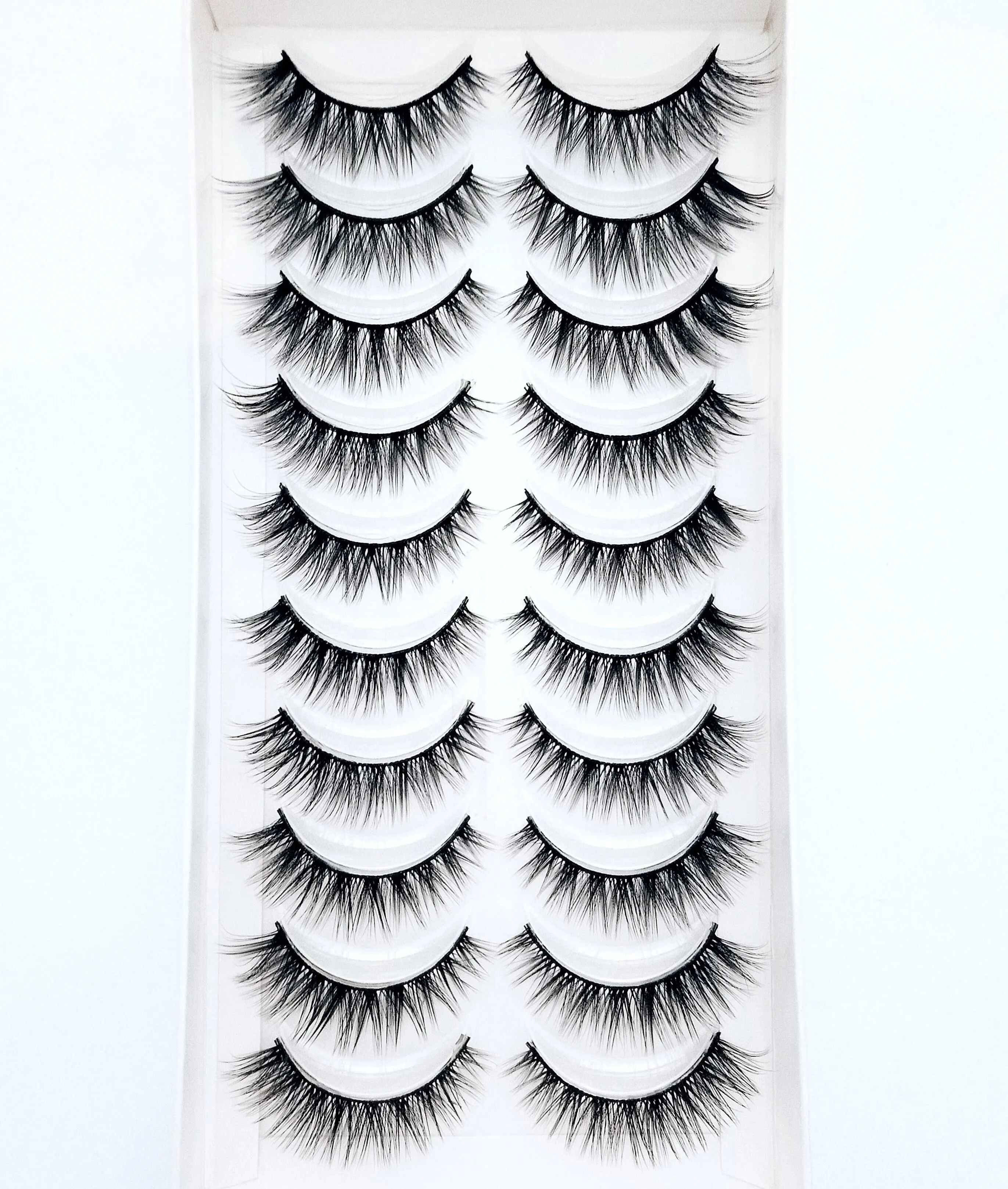 New 10 Pairs Eyelashes Makeup Soft Fluffy 3D Faux Mink False Eyelashes Natural Handmade Volume Mink Lashes Makeup Fake Lashes