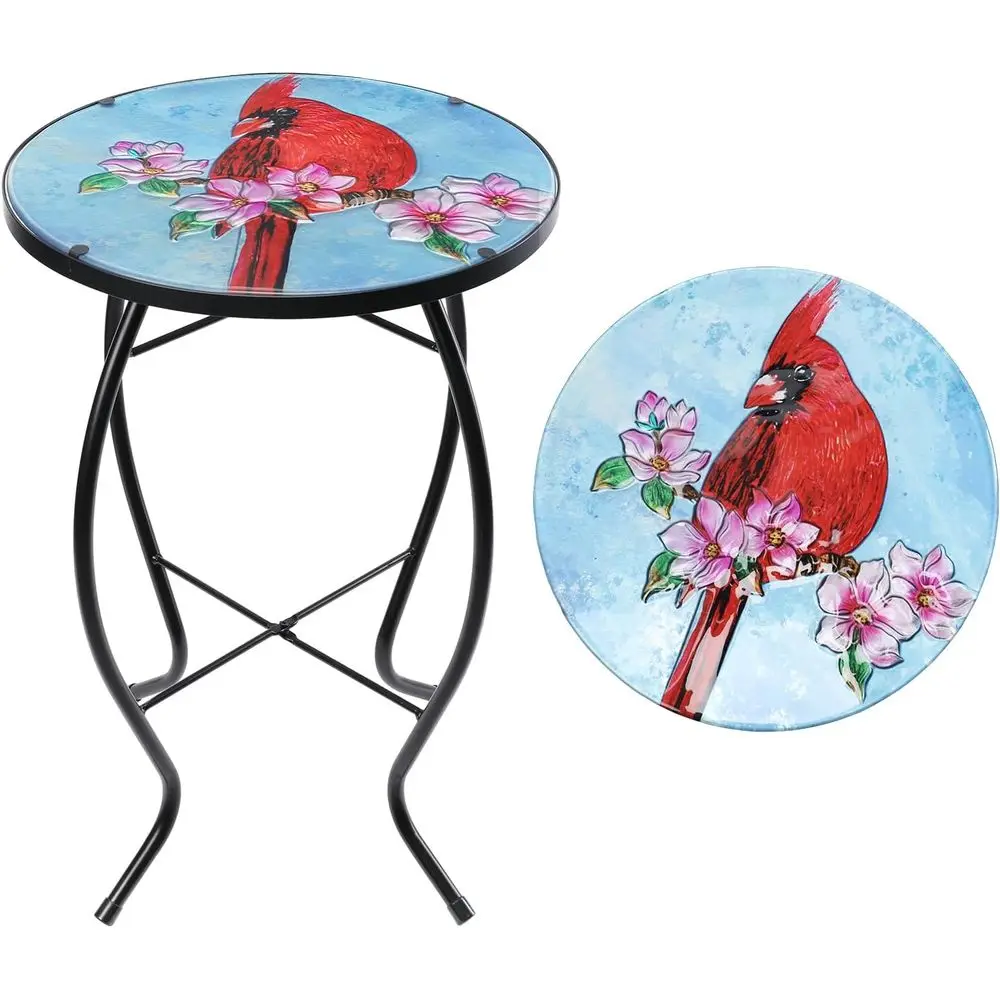 

Приставной столик для патио, уличный декоративный столик, кофейный столик для бистро, столик для растений, маленький столик для веранды, круглый стеклянный столик для балкона, столик для растений