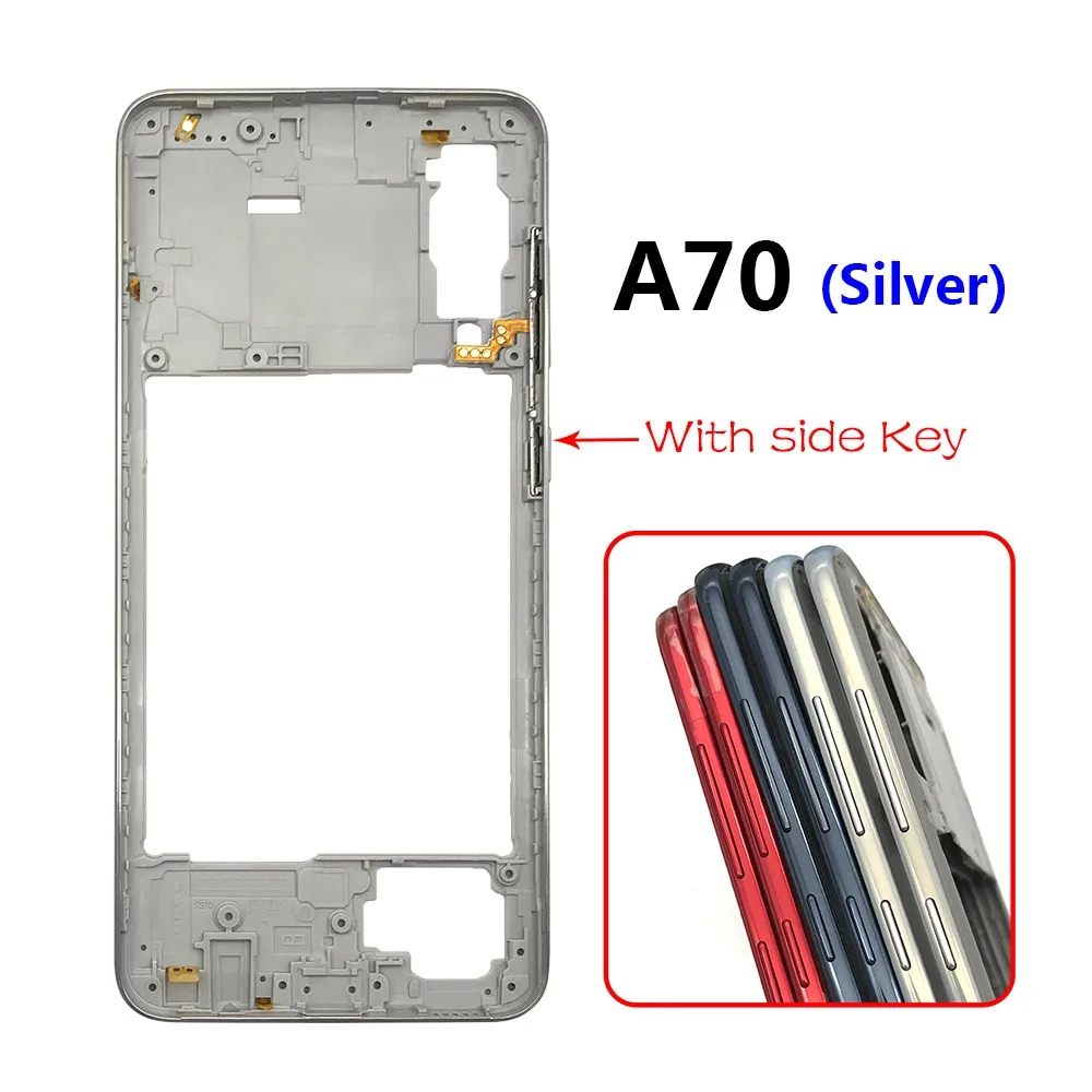 Middle Frame For Samsung A20 A30 A50 A70 With Volume Button Front Housing Middle Bezel Chassis Shell