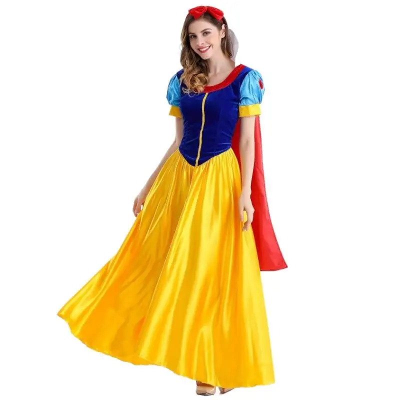 

Large Size Women's loween Adult Snow White Dr with Cape Stage Performance Costume Set Traditional Chinese Ethnic Women'...