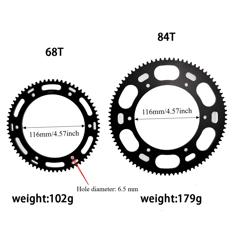 

High Quality CNC Machined GO Kart Parts Aluminum Alloy Sprocket, 7075-T6, Racing, 68T,69T,70T,71T,72T,73T-81T,82T,83T,84T,85T