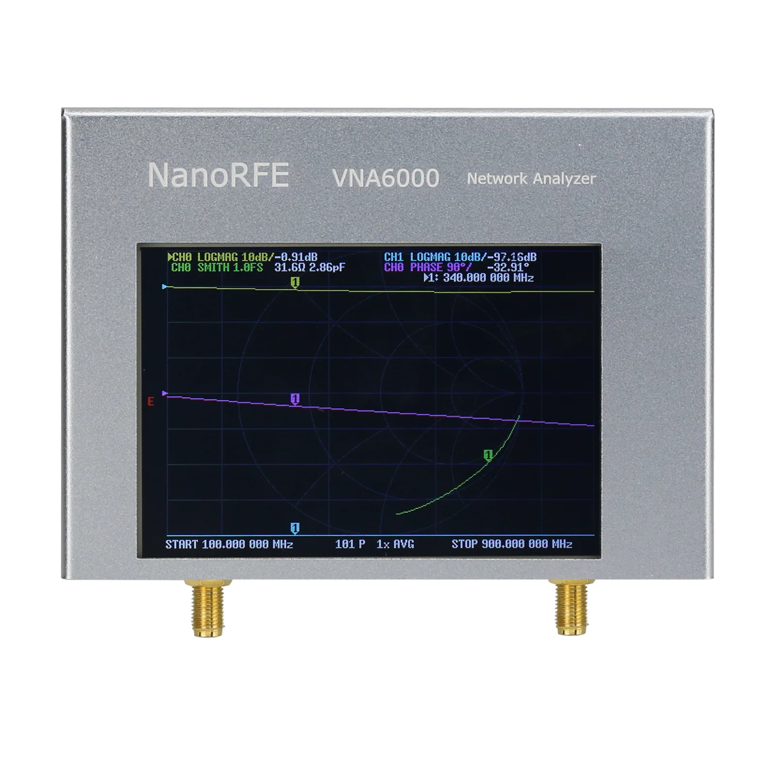 VNA6000-A Dual Port 6GHz Portable High Performance Vector Network Analyzer With 95dB Dynamic Range