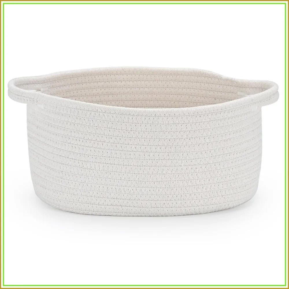 Baby Products Gift Baskets - Medium Woven Cotton Rope Basket, 13x8x6