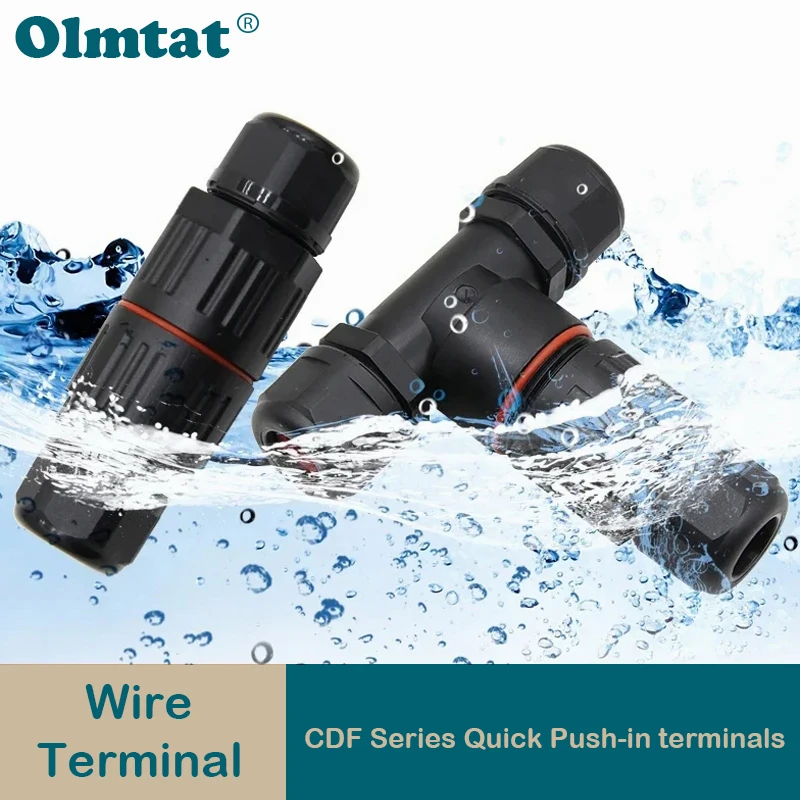 

Quick Push-in Terminals Screw Connect IP68 I/T Shape Waterproof Connector 2/3/5 Pin Wire Connectors Electric Junction Box