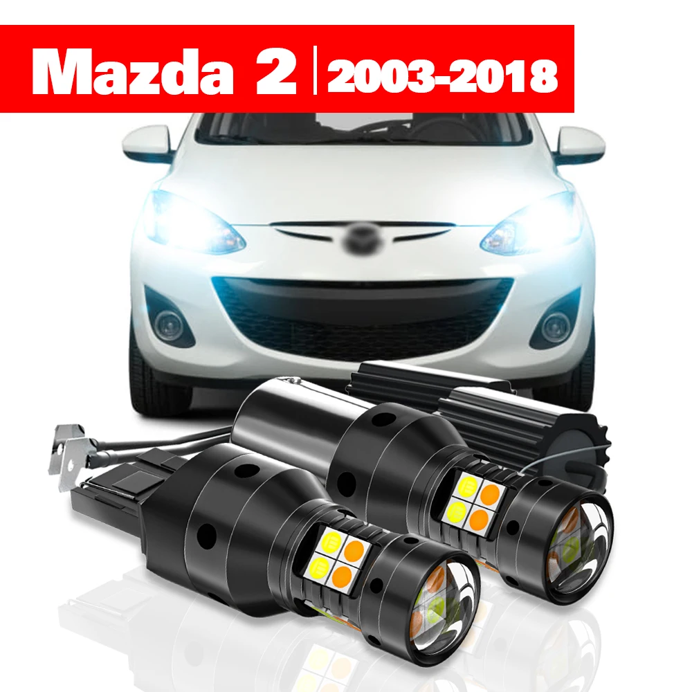 For Mazda 2 Dy De Dh Dl Dj 2003-2018 2Pcs Led Dual Mode Tur…