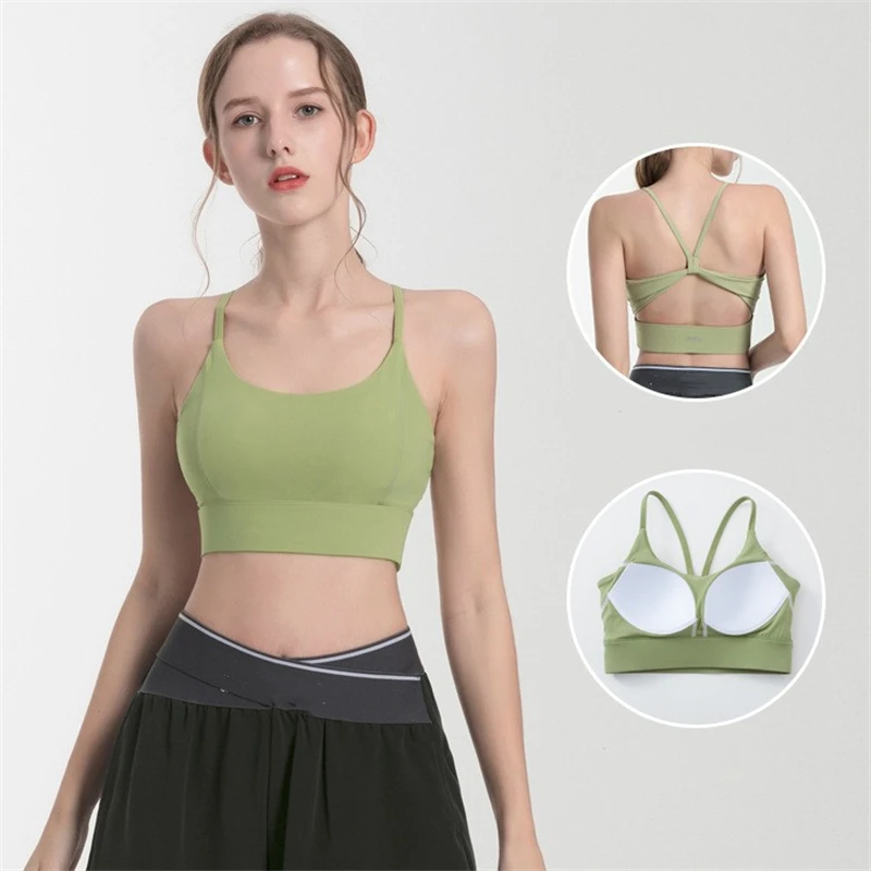 

High Quality Non-removable Gym Clothes Women Running Fitness Bra Shockproof Yoga Bra Breathable Sports Bra