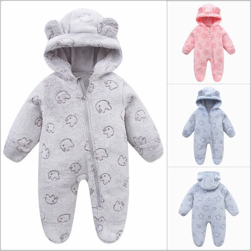 

Newborn Baby Clothes Flannel Autumn Winter Baby Boys Girls Rompers Cartoon Newborn Bodysuit Soft Warm Jumpsuit for Babies 0-12M
