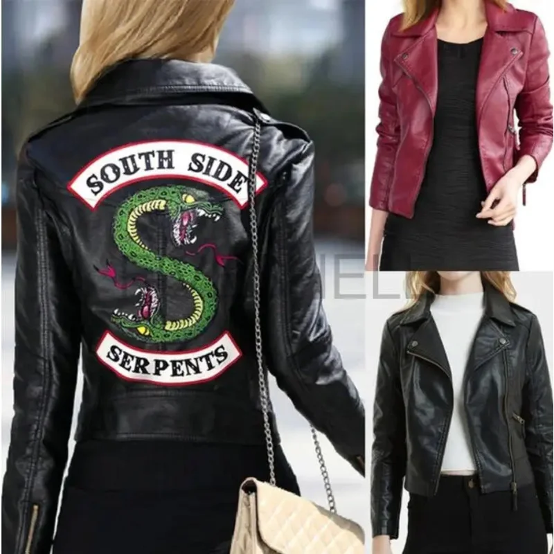 Riverdale leather steampunk Jacket Women fashion Pu motorcycle jackets Southside Serpents artificial leather motorcycle coats bs