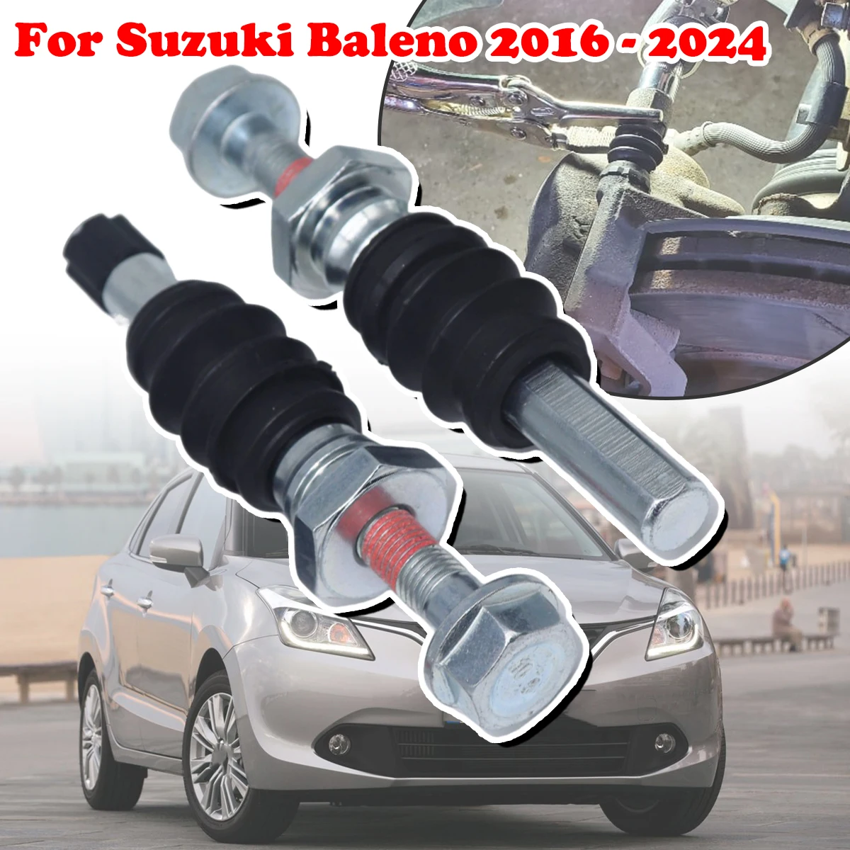 

For Suzuki Baleno 2016-2024 Front Brake Caliper Slider Guide Pins Bolt Kit Left Right Disc Housing Bellows Sleeve Bushing Parts