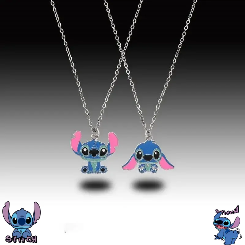 

Новые кулоны-подвески «Лило и Стич» для пар, милые аниме-ожерелья, модные цепочки для свитеров, ювелирные аксессуары, подарок для девочек и детей