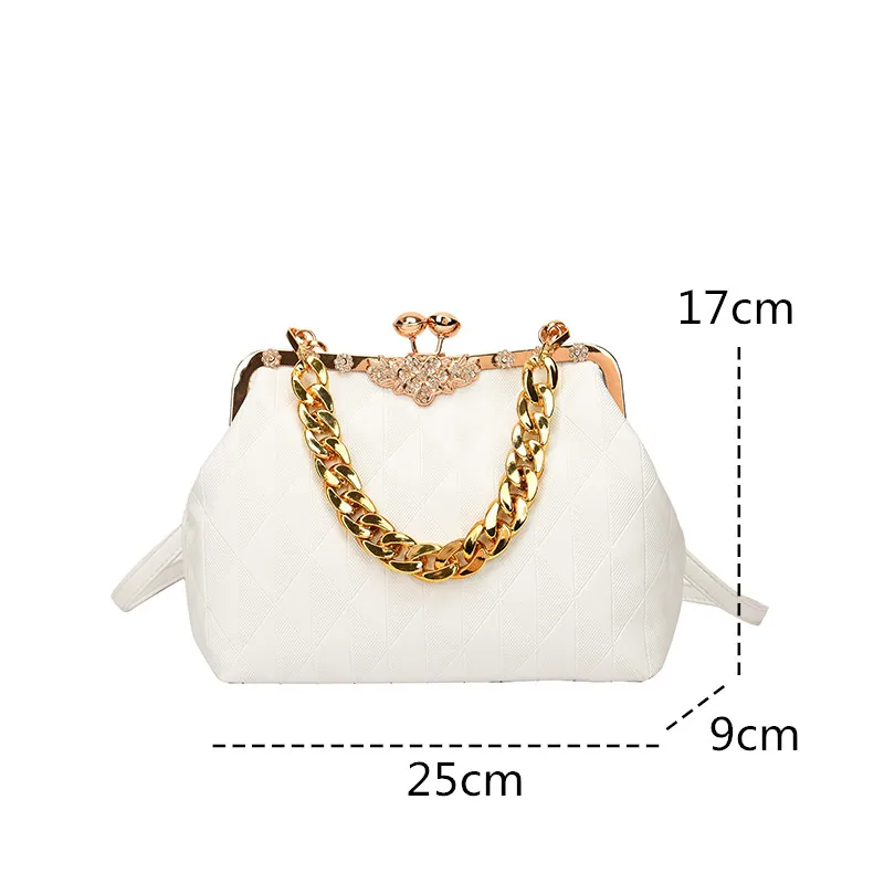 Luxury Designer Chain Handbag Evening Bag Party Purse for Women 2023 Fashion Exquisite Female Wedding Pu Leather Clutch Ceremony