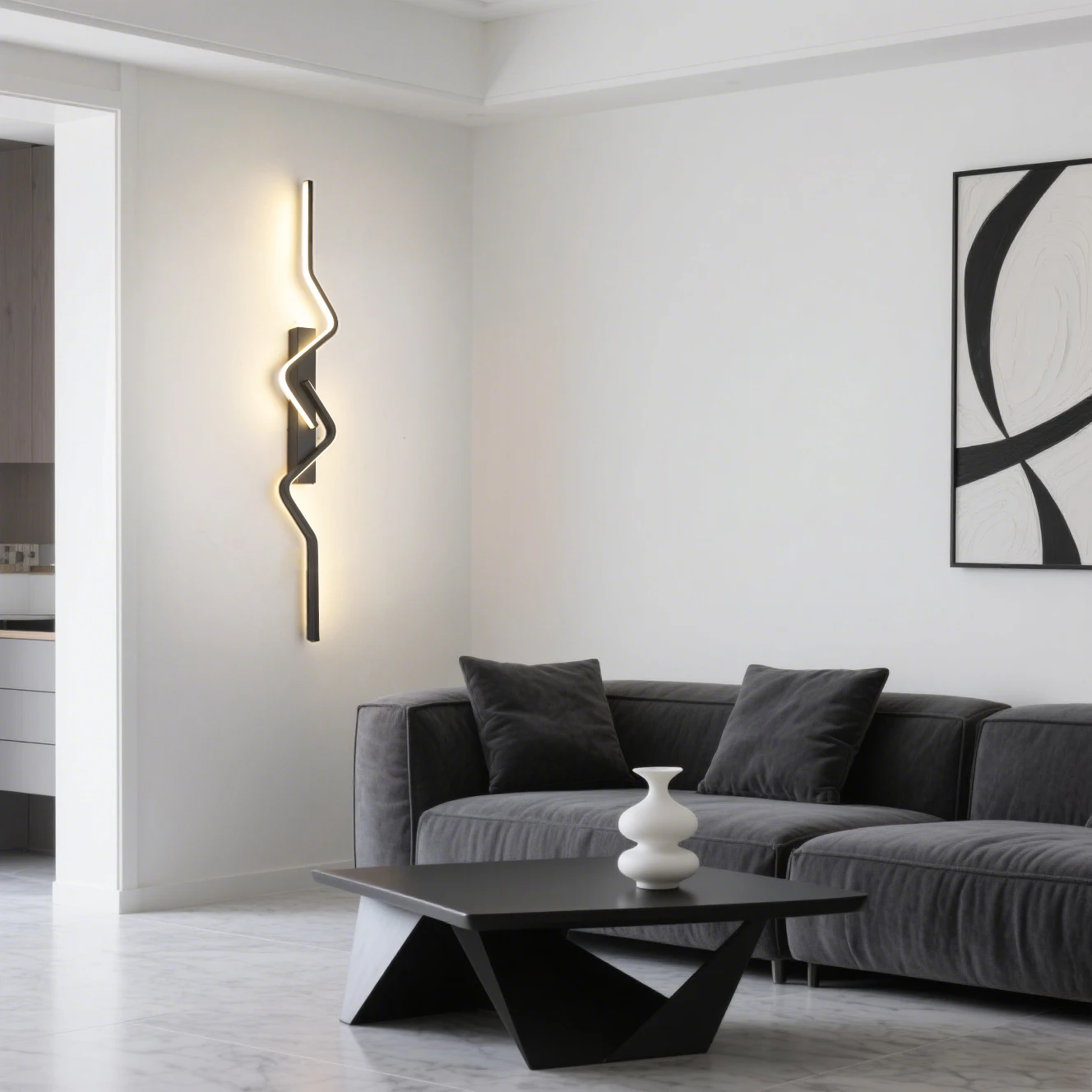 Wall Light Modern 60/80/100cm Long LED Light Black Wall Lamp Bedroom Living Room Corridor Interior Lighting Home Decor Lighting