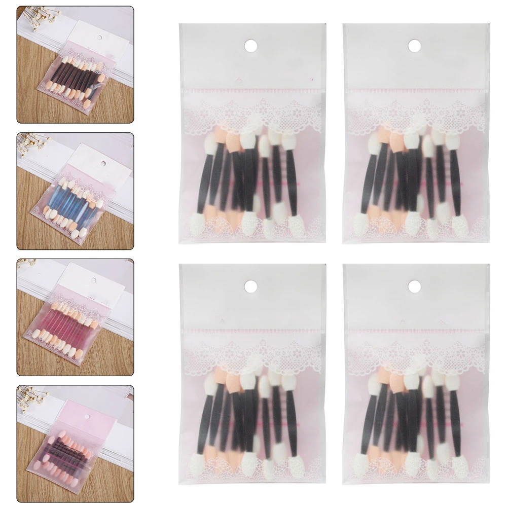 40 applicatori per ombretti a doppia testa, impugnatura compatta, dimensioni mini per applicatore di pittura per il viso, trucco degli occhi