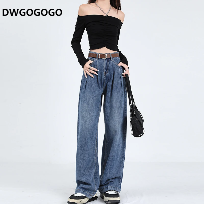 

Fashion Jeans For Woman Wide Pants Cowboy Pants Y2k Clothing 2023 High Waisted Jeans For Woman