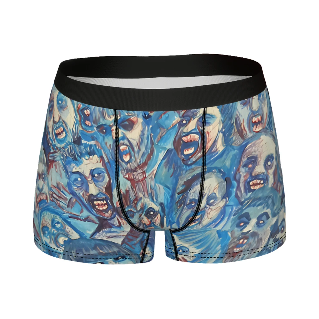 Blue Zombie Horde The Walking Dead Underpants Breathbale Panties Men's Underwear Sexy Shorts Boxer Briefs