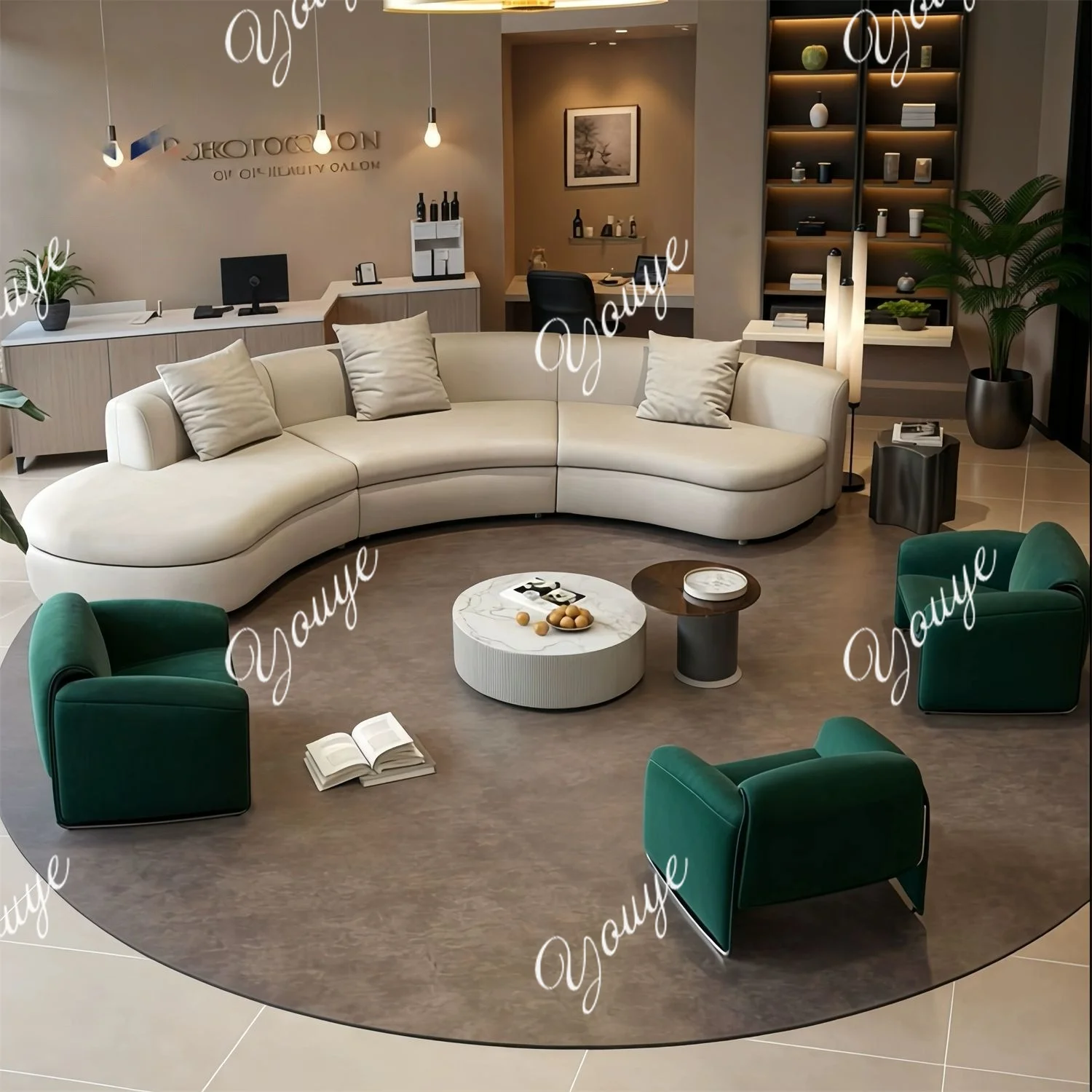 Leather beauty salon, clothing store, rest area, reception sofa, hotel lobby, lobby, sales office, designer model