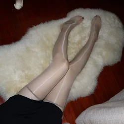 Women Sexy Solid Color Stockings Thin Transparent Oil Shiny Thigh High Socks Nightclub Y2K Stockings Over Knee High Long Tights