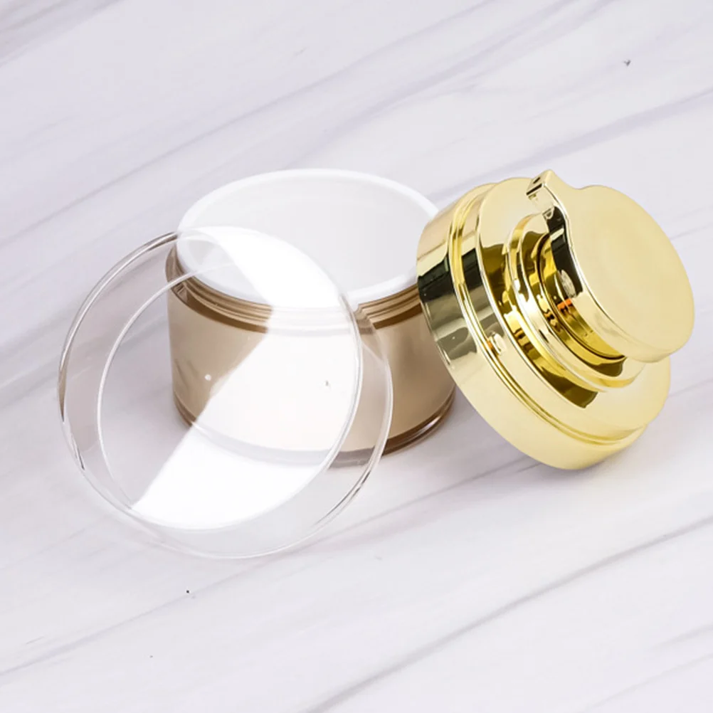2Pcs Facial Cream Jar Reusable Transparent Container Airless Pump Dispenser for Travel Skincare Storage Compact Design