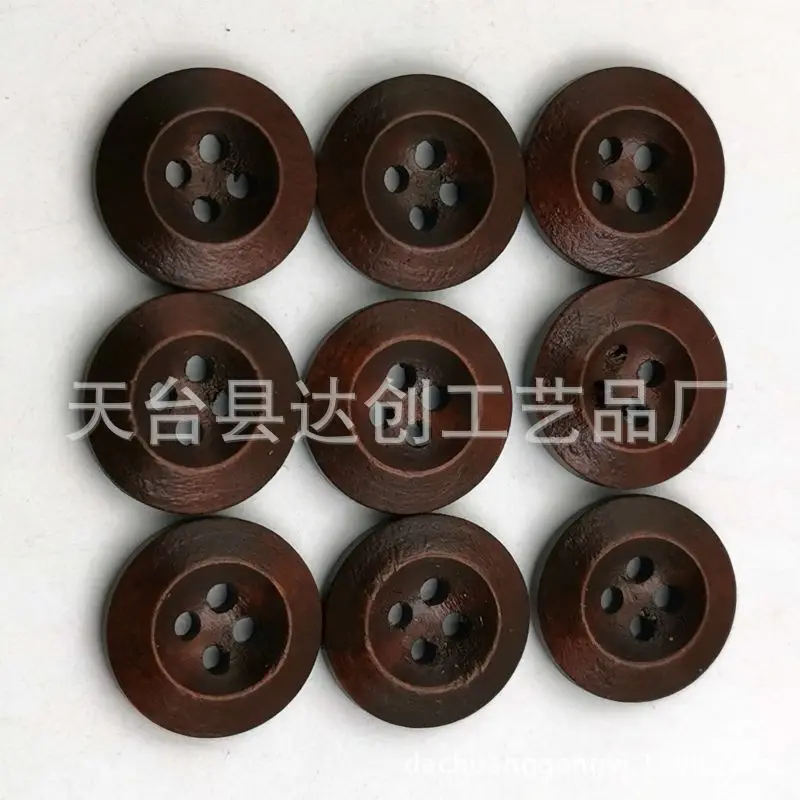 25Mm four-eye wide-edged wood buttons, hand-sewing accessories buttons, shirts, shoes, trench coats, decorative buttons