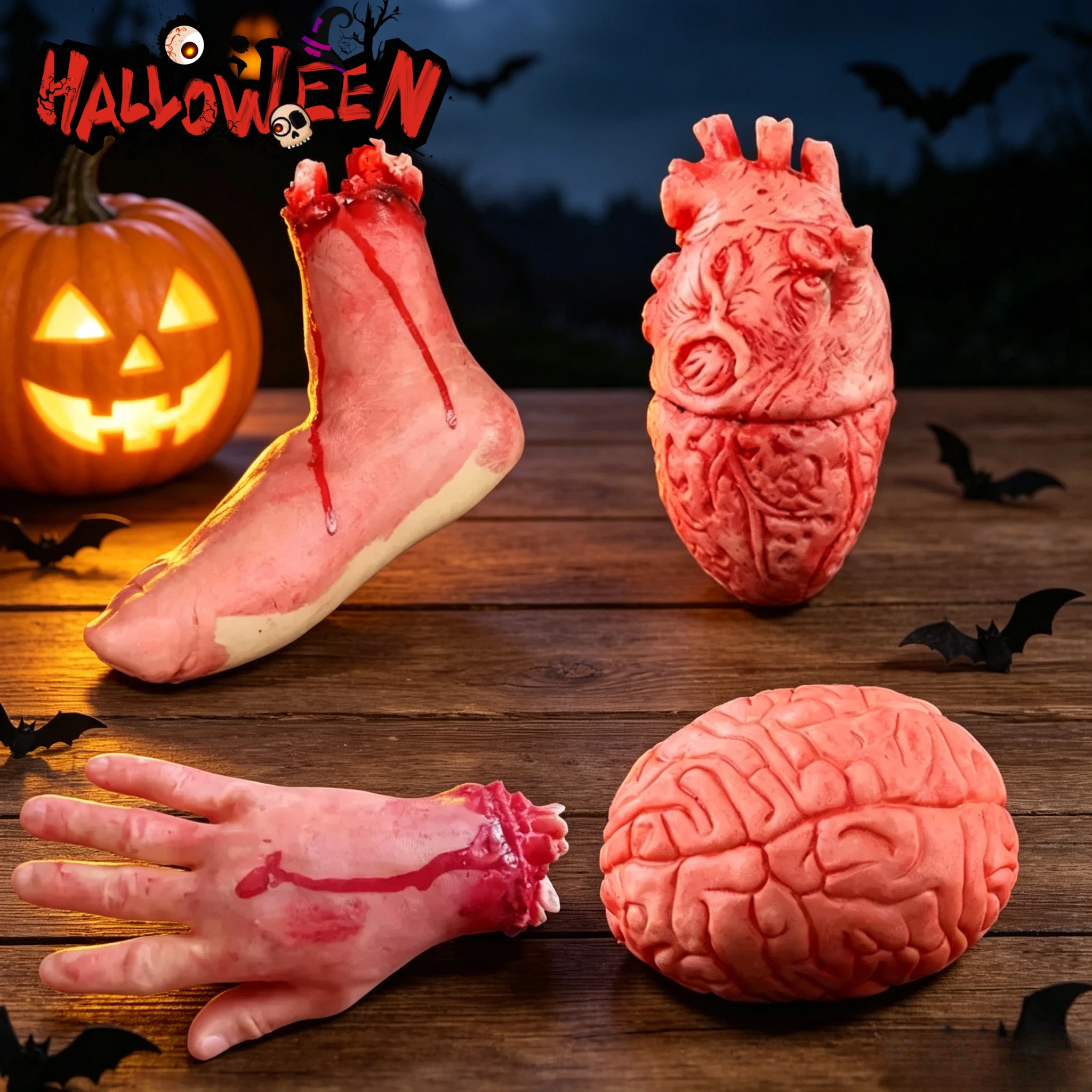 Horror Halloween Haunted House Props Rotting Zombie Mannequins Male Female Dummy Body Escape Room Decoration Set