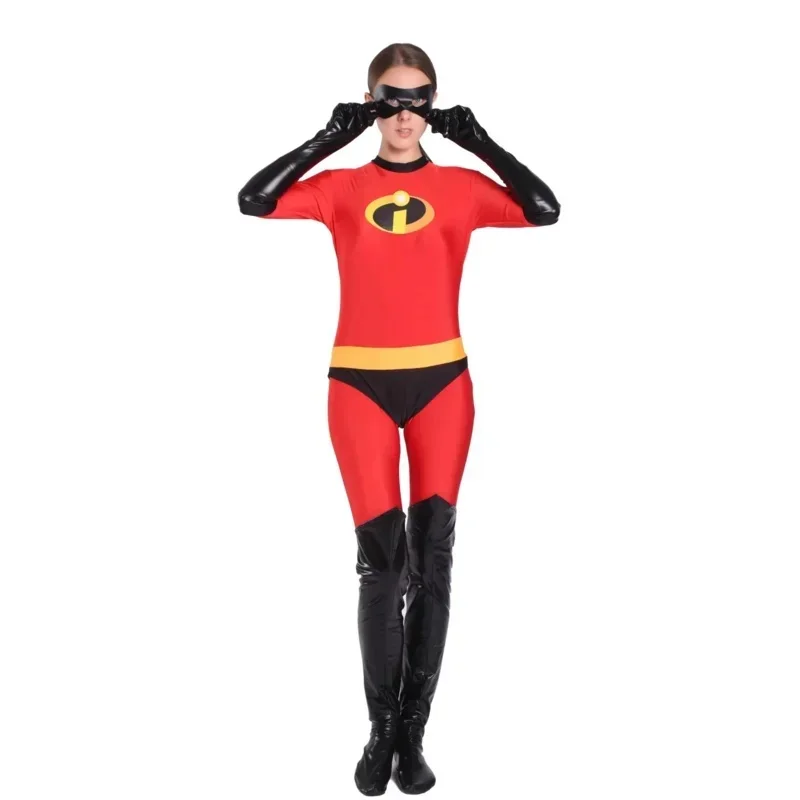 Premium Outfit The 2 Mr Mrs Incredibles Cosplay ElastiSpider Family Adult Costume view 3