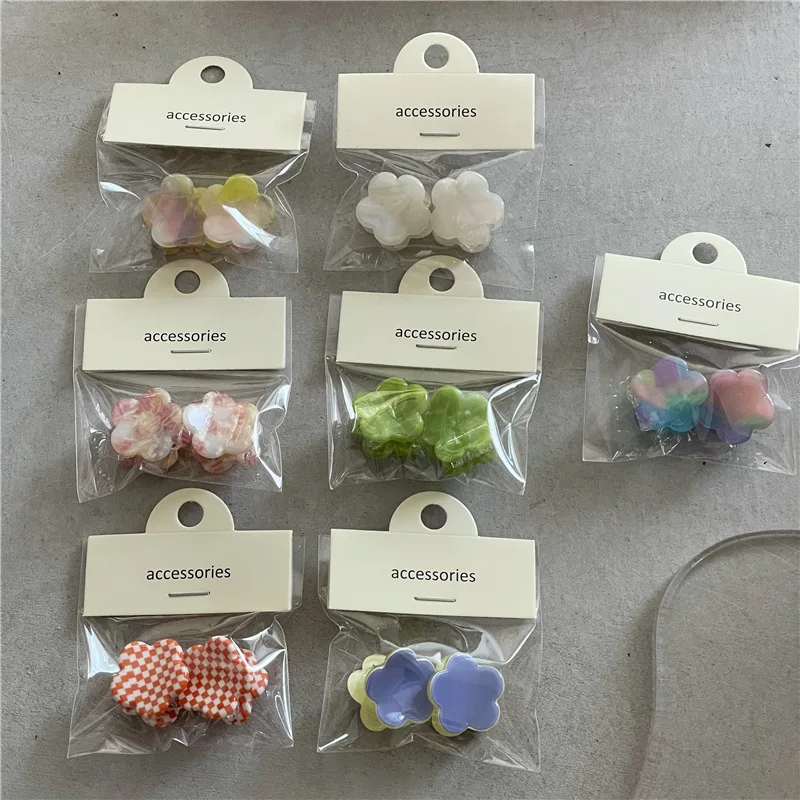 Temperament cute acetic acid small flower mini side bangs small grab clip five-petal flower hairpin hair grab Korean version