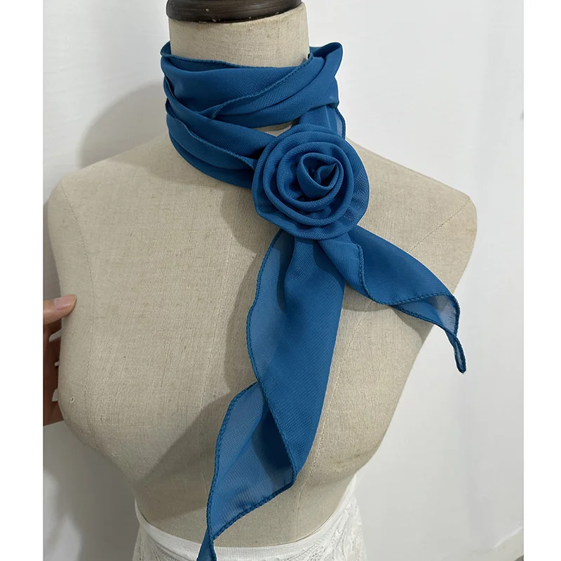 26Colors Decorative Headscarf Solid Rose Knotted Scarf Shawl Shawl Flower Sunscreen Headscarf Ladies Office Scarf