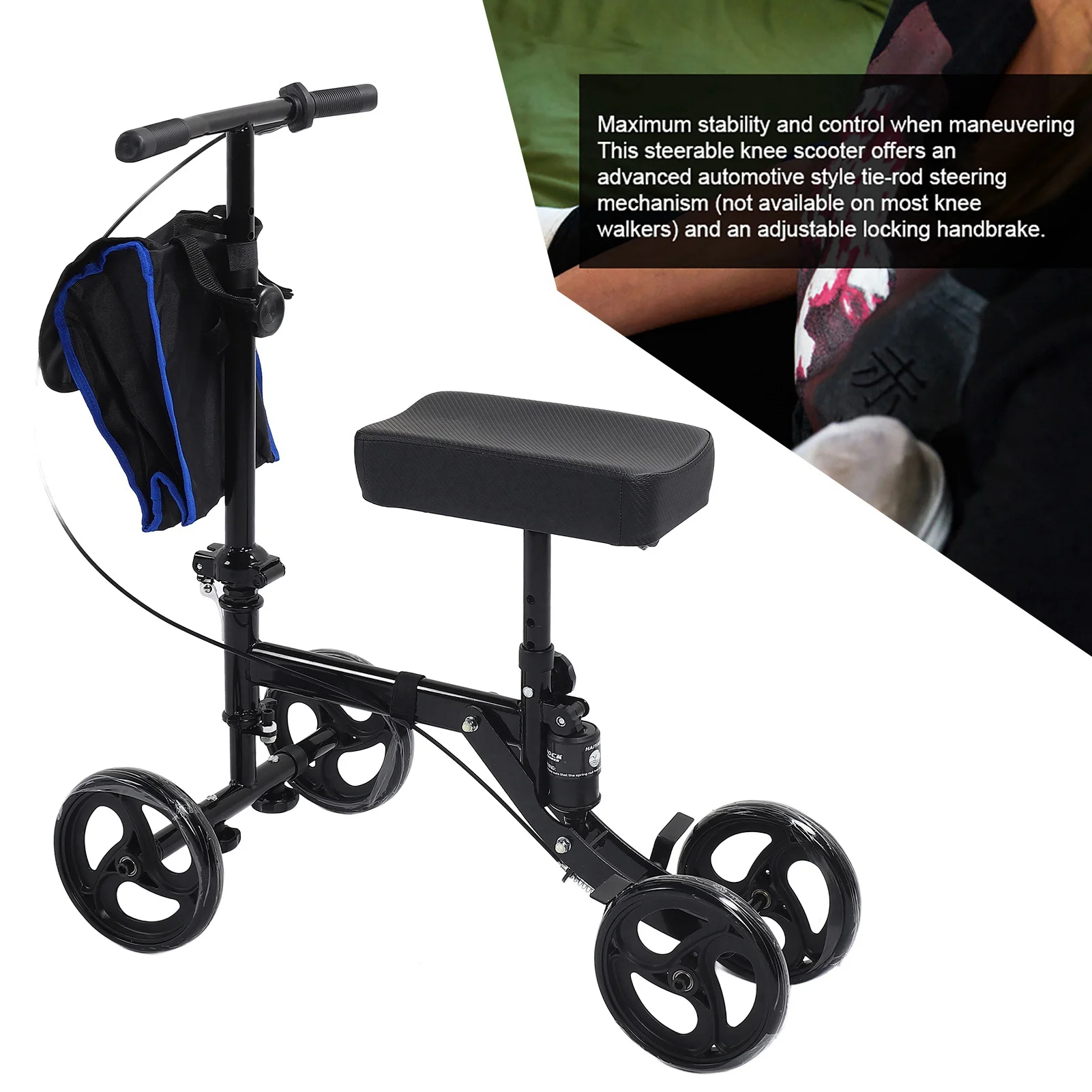 Adjustable Knee Walker Steerable Adjustable Foot Injury Recovery Knee Walker Leg Walker Knee Scooter Healthy Care Knee Scooter