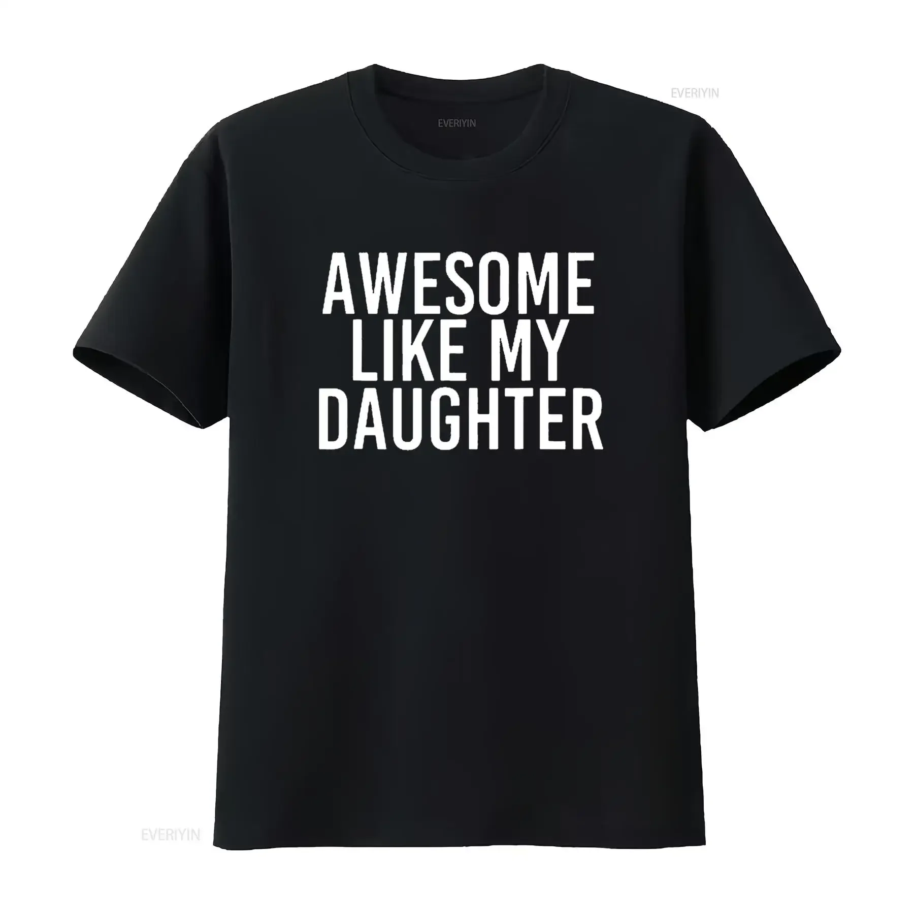 Kaos Pria AWESOME LIKE MY DAUGHTER, Ide Hadiah Hari Ayah yang Lucu, Hitam Ukuran X-Large, Vintage, Efek Washed, Bahan Stretch, Pakaian Desainer