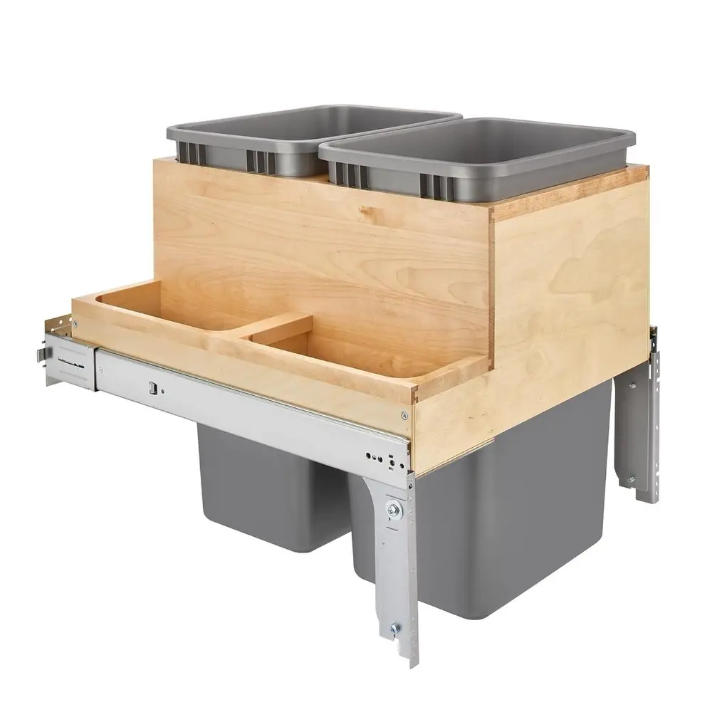 

Top Mount Double Pullout Under Cabinet 50 Quart Kitchen Trash Cans w/ Sot-Close or ull Height Cabinet, 150 Pound Rated ull-Exten