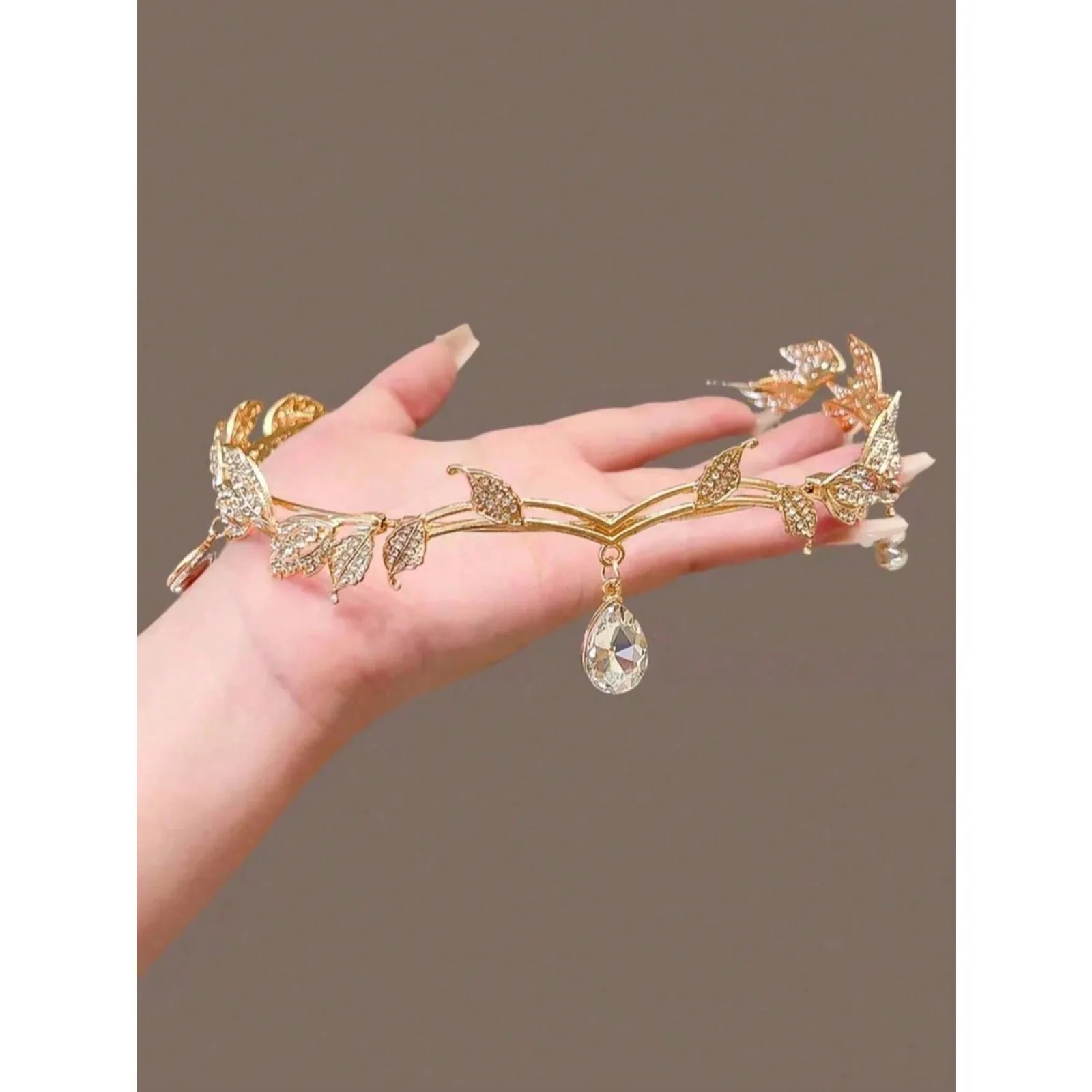 

Crystal Leaves Crown Headband Full Of Diamonds, Vintage Fairy Princess Jewelry, Suitable For Bridal Wedding- Tiara Headbands, Princess Crowns, Prom Hair Jewelry, Birthday Girl Headbands, Wedding Hair Hoops, Crystal Tiaras, Rhinestone Crowns, Bridal Headba