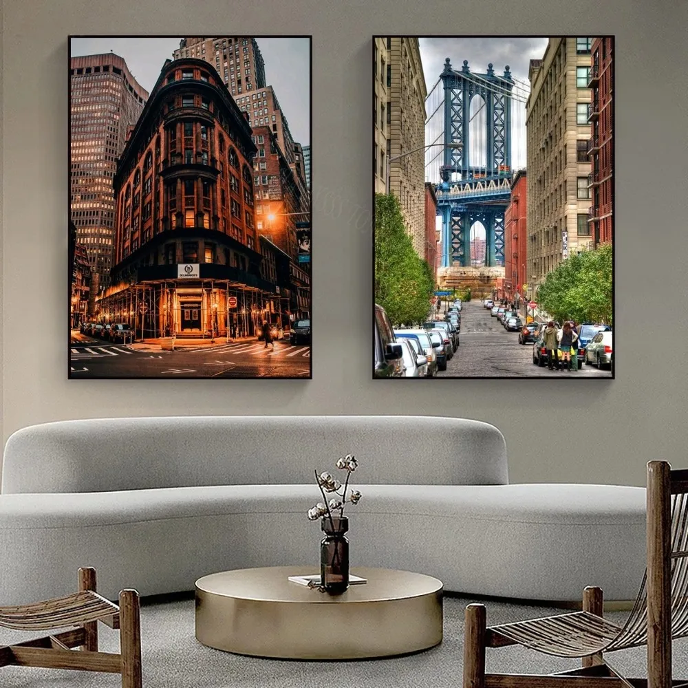 1pc Dublin Paris London New York Custom City Self-adhesive Art Poster Waterproof Paper Sticker Coffee House Bar Room Wall Decor