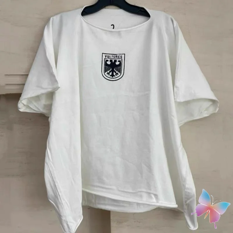 

Summer Oversized American One-piece Cut Vulture Tshirts Breathable Cotton Men Tank Top Hiphop Street Kanye Short Sleeve Women