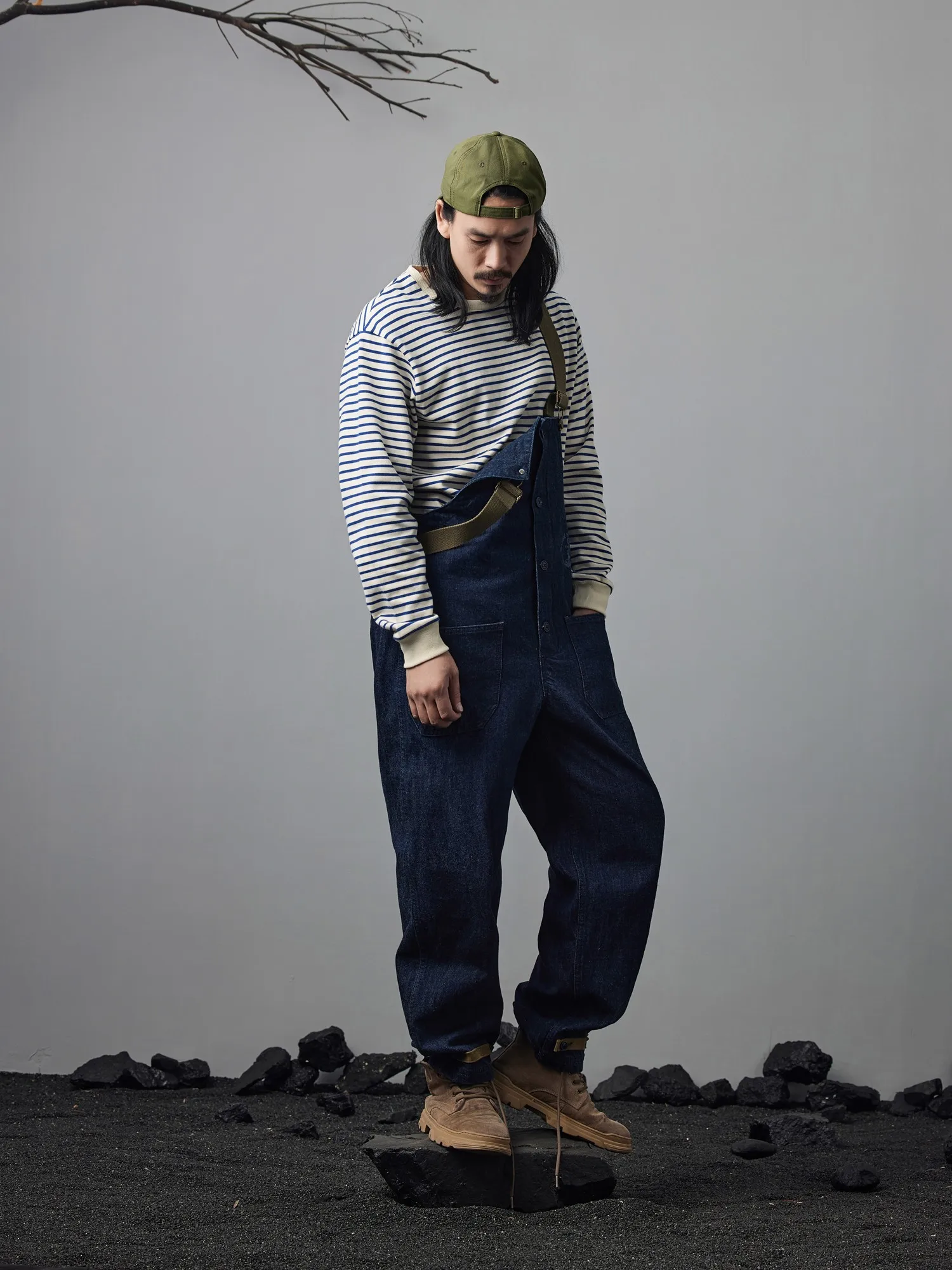 Breton Shirt, Classic Autumn Heavyweight Custom-Knit Breton Striped Long-Sleeved T-Shirt, Loose-Fitting Retro Washed.