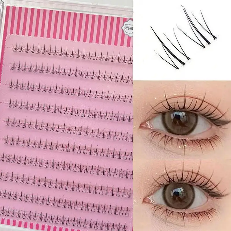 False Eyelashes Segmented Glue Free Ultra Soft 10 Pairs Natural Look for School and Daytime Wear