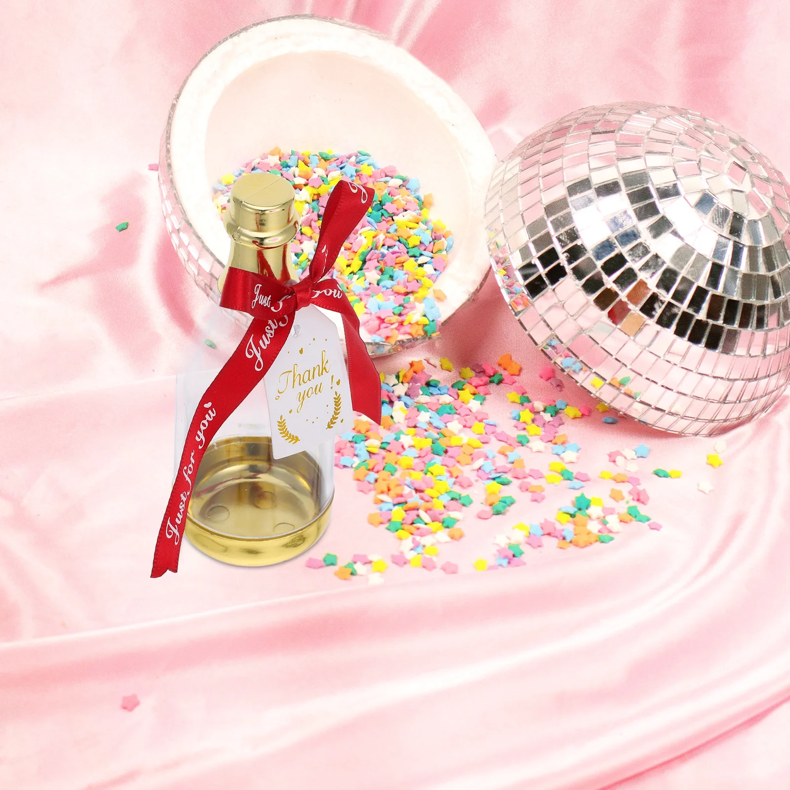 

12Pcs Bottle Shaped Candy Boxes Plastic Mini Treat Containers for Party Favors Wedding Birthday Shower Gift Boxes Bulk