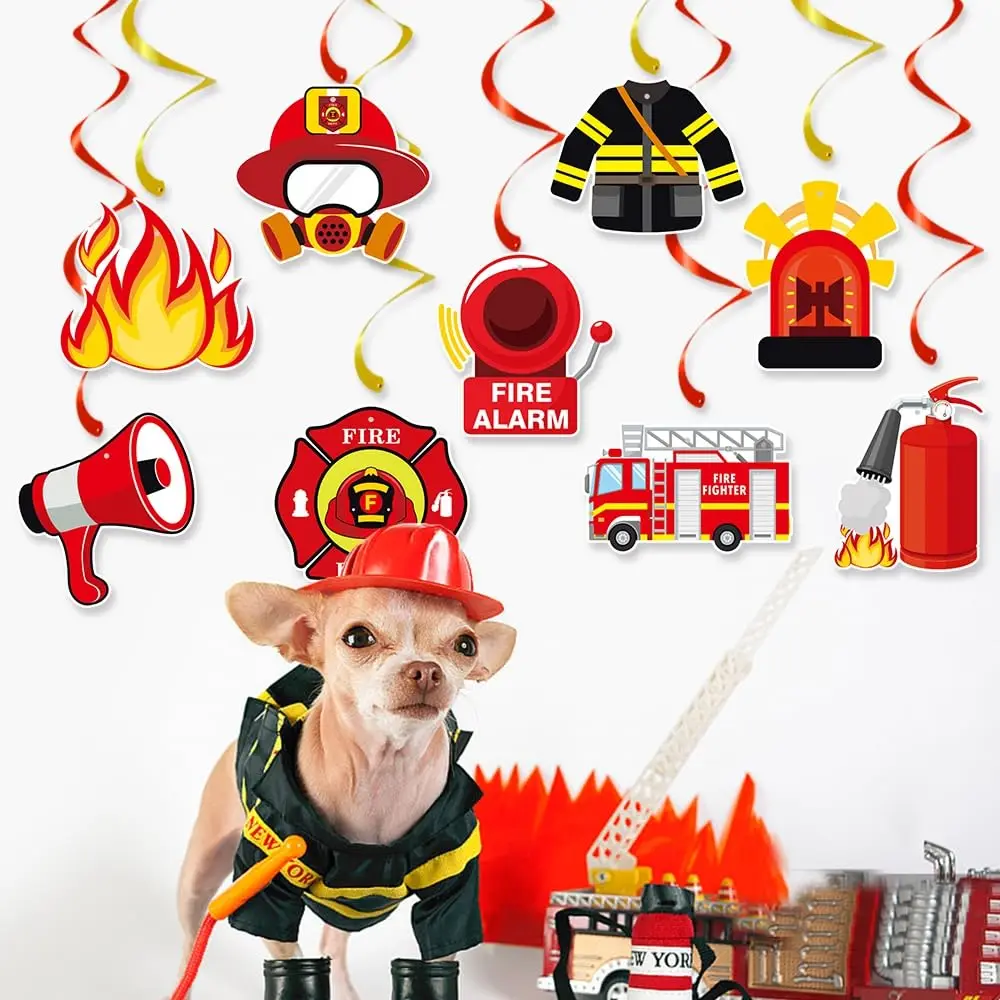 Feuerwehrmann Sam Geburtstag Banner Dekorationen Feuerwehrmann Thema Partyzubehör Feuerwehrauto Feuerwehr Party Girlande für Kinder Dekor – Detail 3
