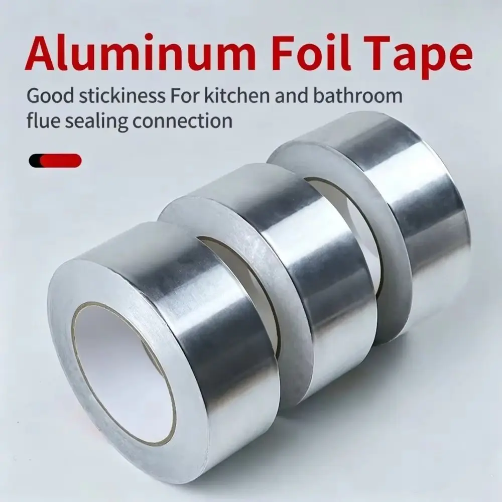 New High-Temperature Aluminum Foil Tape Self-Adhesive 30/50mm Greaseproof Tape Leak Proof Tape Countertops Kitchen