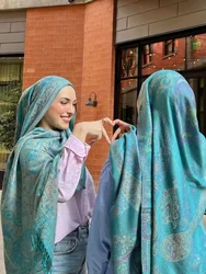 New Pashmina Hijabs for Women Jacquard Cashew Fringed Shawl New Spring and Autumn Cotton Women's Long Towel Headscarf Shawls