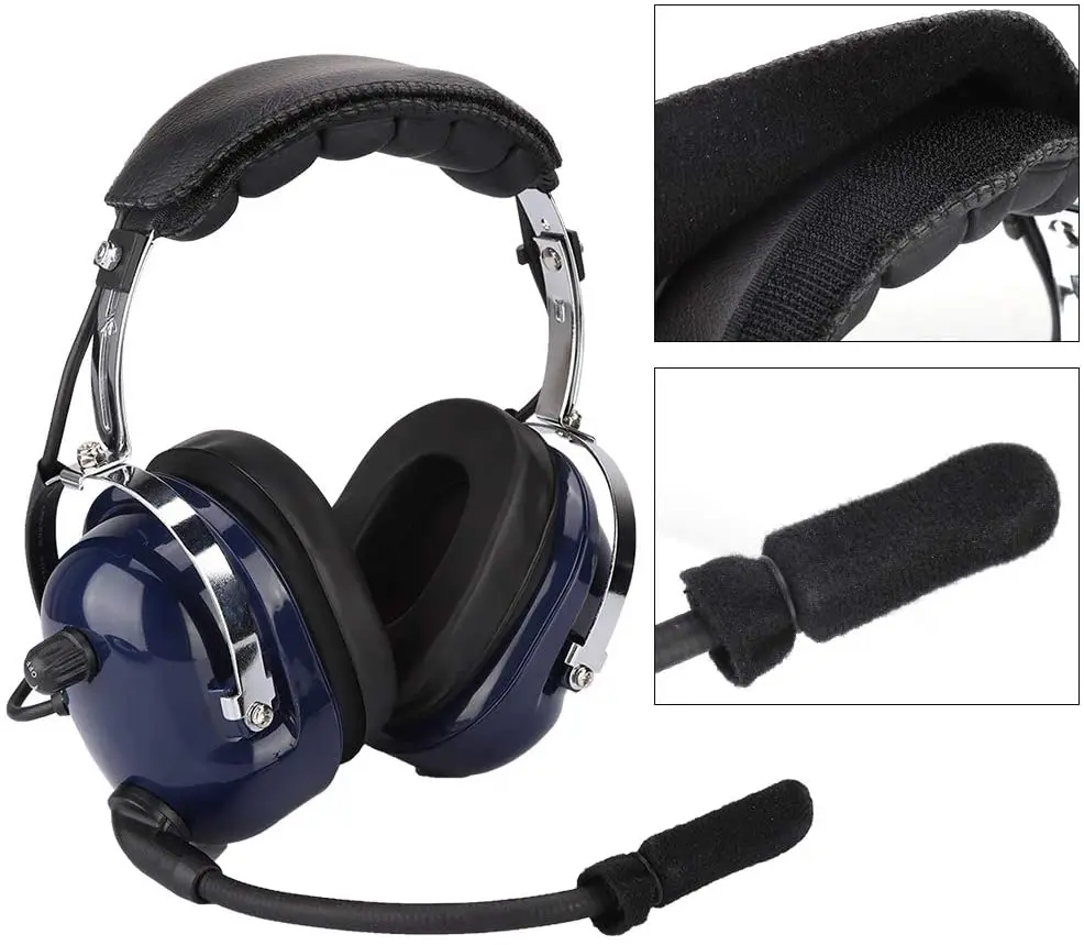 Passive / Active Noise Cancelling Rate Snr28db General Aircraft Pilot Aviation Headset Headphone With Dual Plug