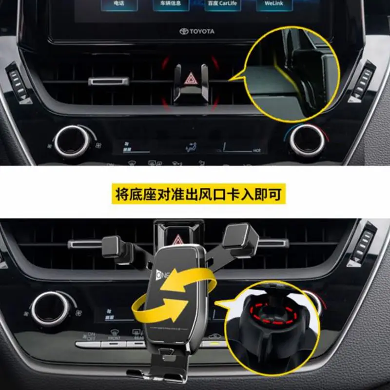 Car Phone Holder Air Vent Mount Clip Clamp Mobile Phone Holder for Toyota Corolla Altis Accessories 2019 2020 2021 2022