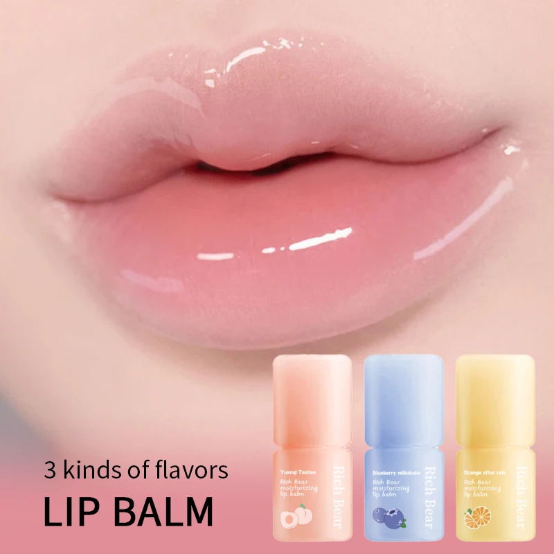 Richbear Lip Balm: Hydrating and Moisturizing Properties to Reduce Lip Wrinkles and Prevent Cracking, Ideal for Lip Care. A Must-Have in Winter, It's Also Suitable for Students and for Use during Korean-Style Anti-Makeup Looks.