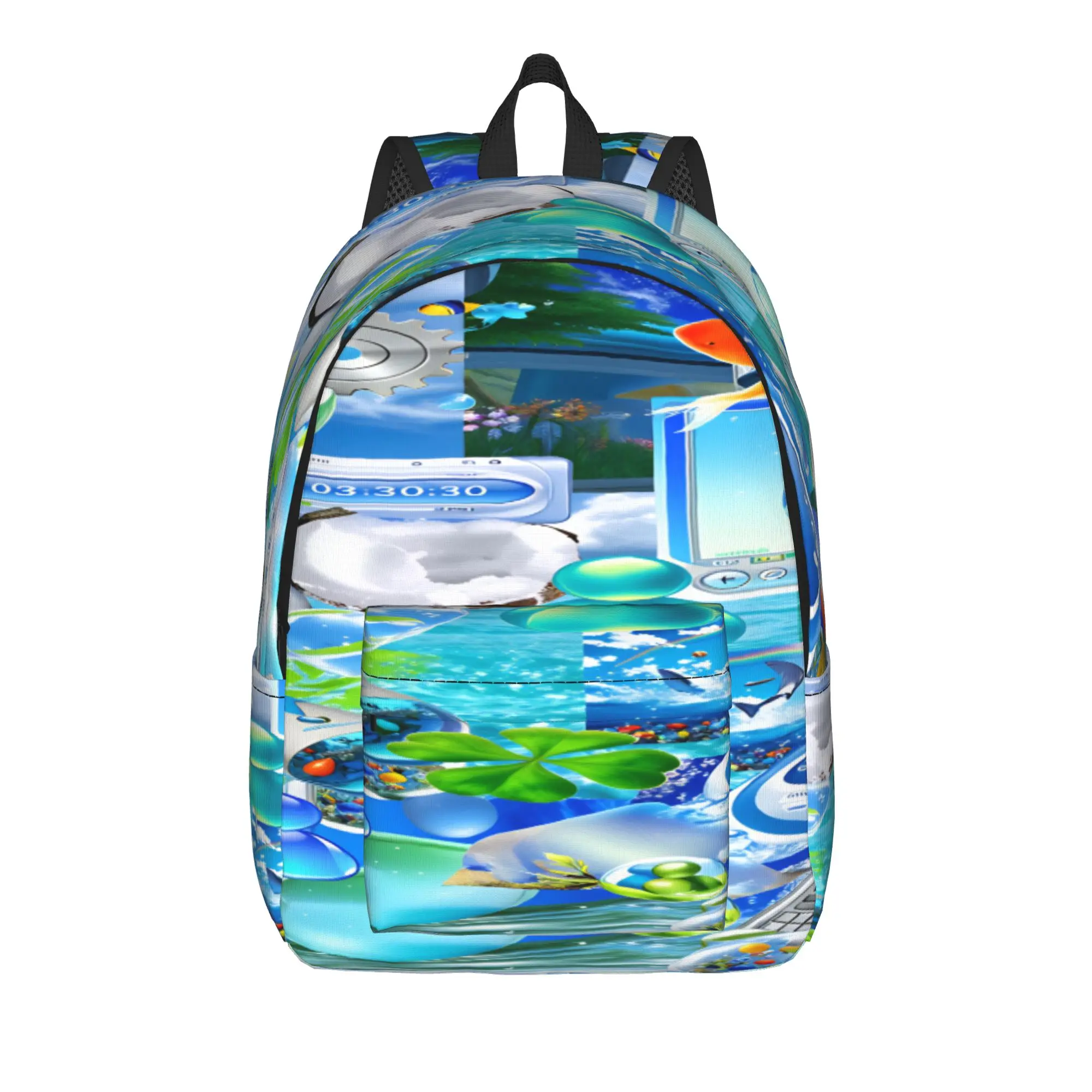 Frutiger Aero Backpack  Cute Backpacks Boy Trekking Pattern School Bags Design Rucksack