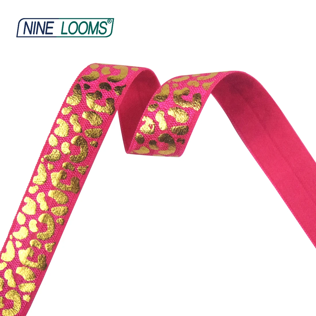 Neun Webstühle Folien druck über Gummibänder falten für 5/8 "15mm Leoparden Tupfen Spandex Bänder Haar gummi Stirnband Näh besatz 2 5 10 Yard – Detail 4