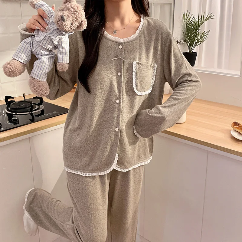

Pajama Sets Emo Women Ice Silk Nightwear Sleeveless Lace Trim Capris Summer Cool Light Thin Breathable Moisture Wicking Soft Ins